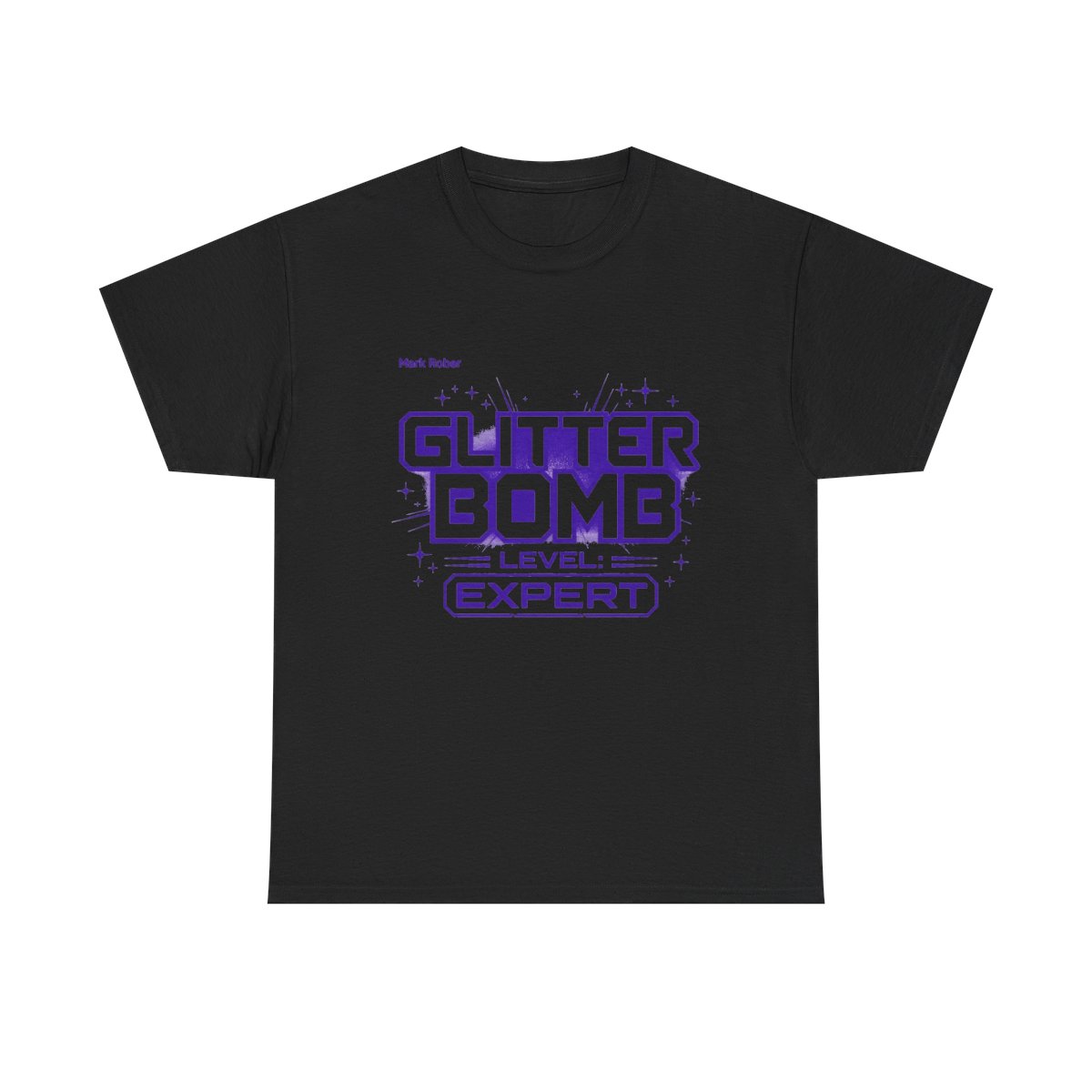 Mark Rober "Glitter Bomb Level: Expert" Unisex Tee - alternate angle 3, merchandise