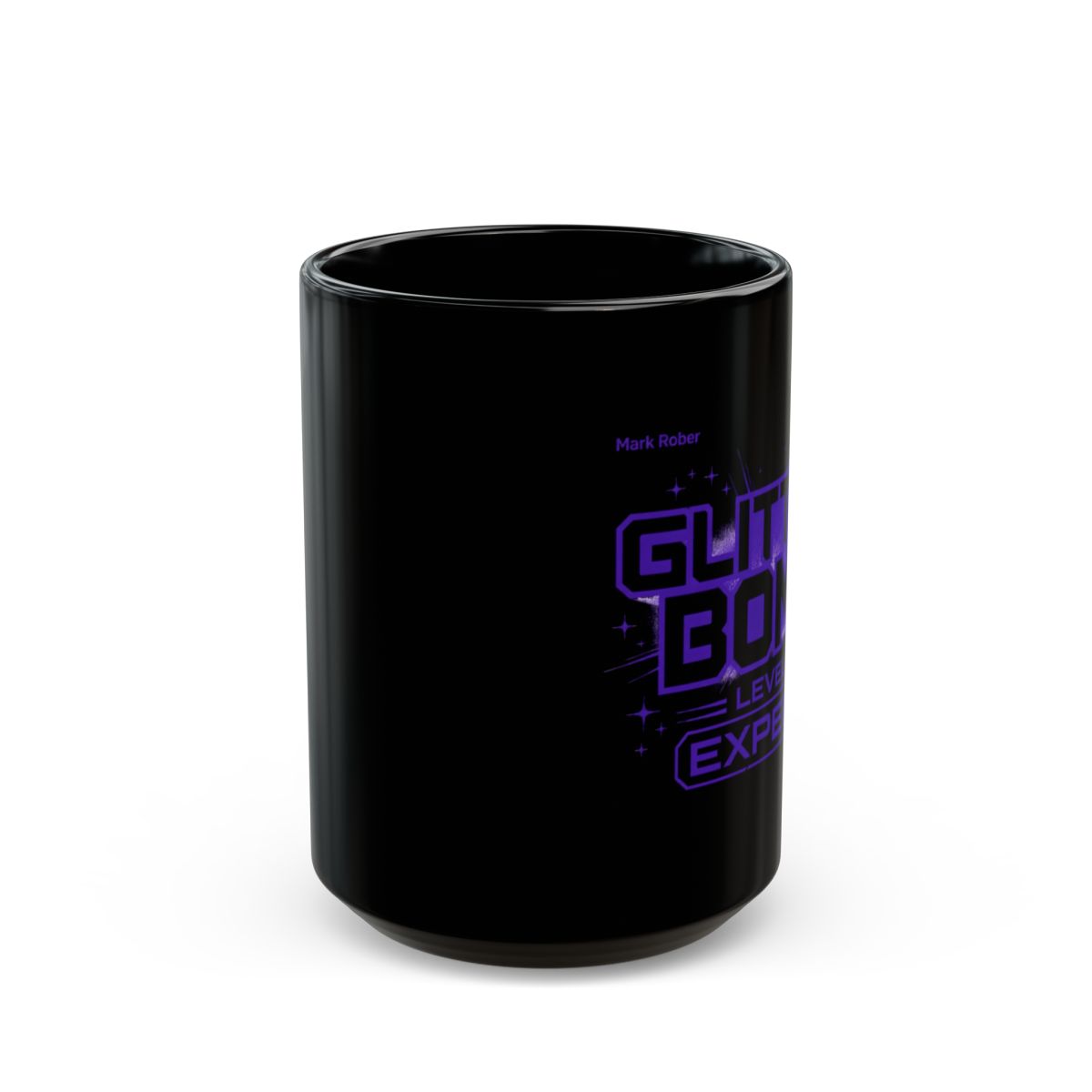 Mark Rober "Glitter Bomb Level: Expert" Black Mug - alternate angle 2, merchandise