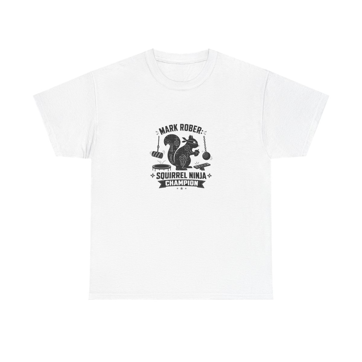 Mark Rober "Squirrel Ninja Course." Unisex Tee - alternate angle 3, merchandise