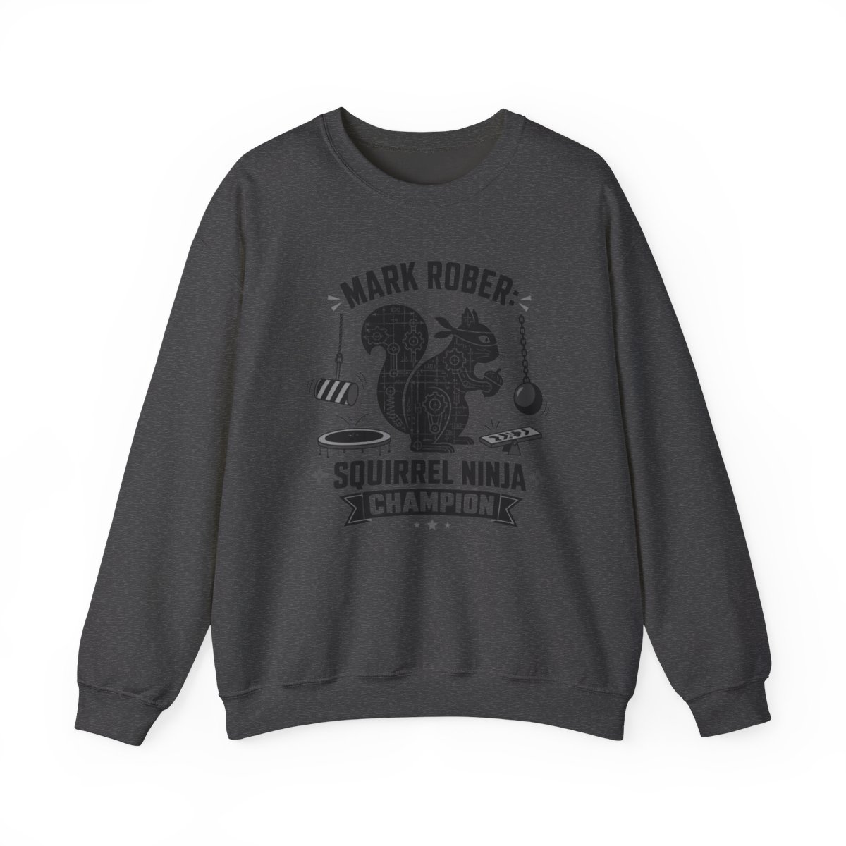 Mark Rober "Squirrel Ninja Course." Crewneck - alternate angle 3, merchandise