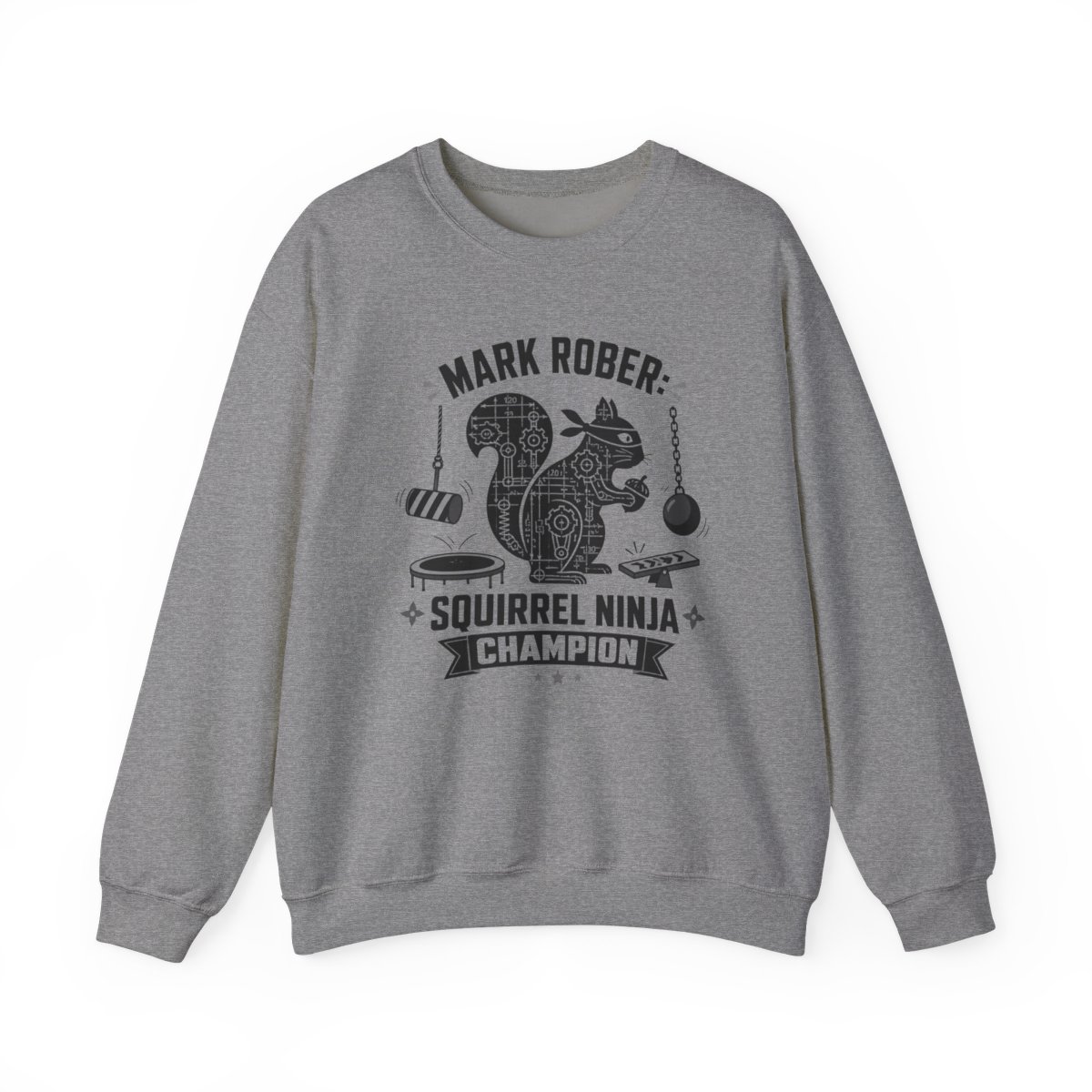 Mark Rober "Squirrel Ninja Course." Crewneck - alternate angle 2, merchandise