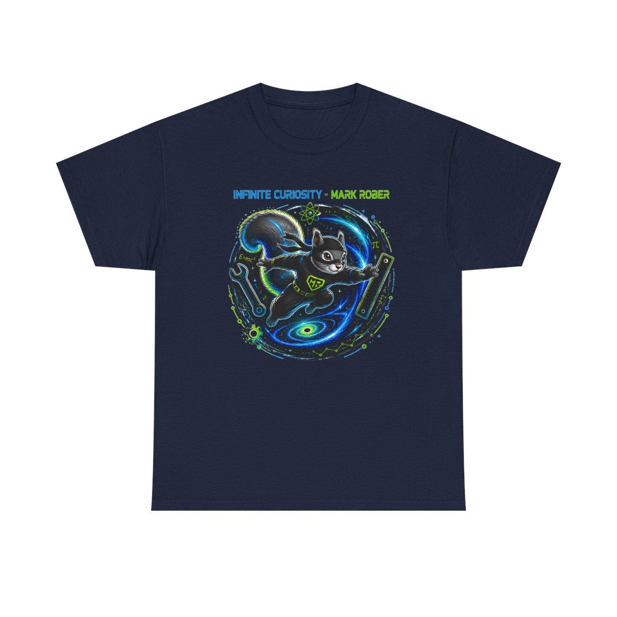 Mark Rober "Infinite Curiosity - Mark Rober" Unisex Tee - alternate angle 3, merchandise