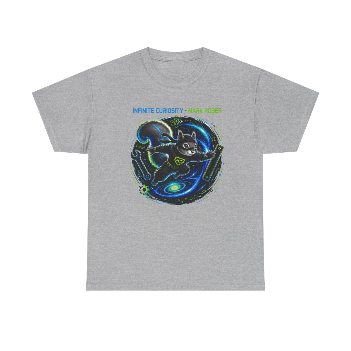 Mark Rober "Infinite Curiosity - Mark Rober" Unisex Tee - alternate angle 2, merchandise