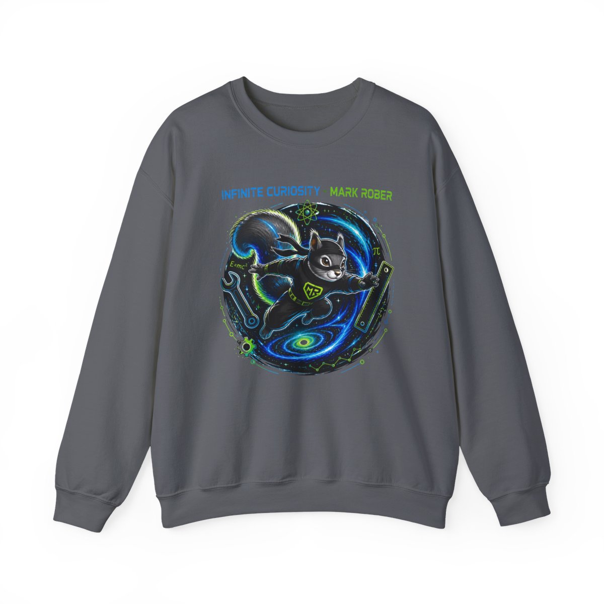 Mark Rober "Infinite Curiosity - Mark Rober" Crewneck - alternate angle 3, merchandise