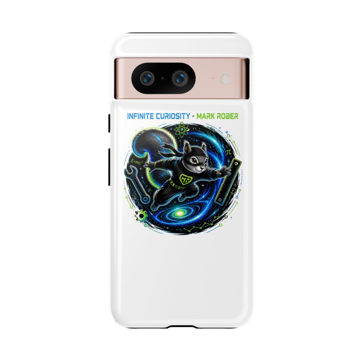 Mark Rober "Infinite Curiosity - Mark Rober" Phone Case - alternate angle 3, merchandise