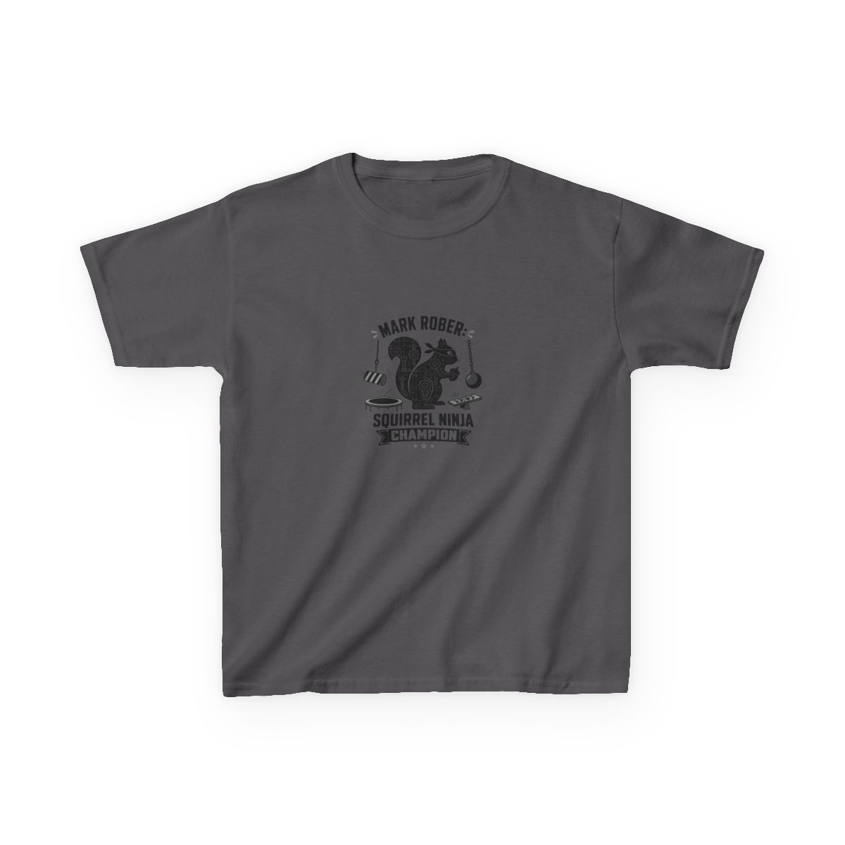 Mark Rober "Squirrel Ninja Course." Unisex Kids Tee - alternate angle 3, merchandise